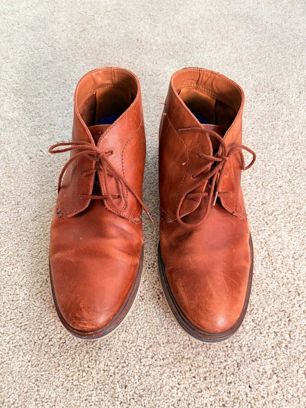 Clarks Collection Chukka Boots Mens 10.5 Tan Leather Extreme Comfort Desert
